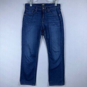 Paige Normandie Straight Leg Jeans Mens Size 28 Dark Wash Stretch Blue